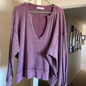 Free People We the Free Buttercup thermal EUC Smokey Wings mauve/purple